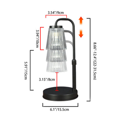 Moderne Einfachheit Eisen Glas Zylinderschirm 1-Licht Schmelzendes Wachs Tischlampe für Schlafzimmer 
