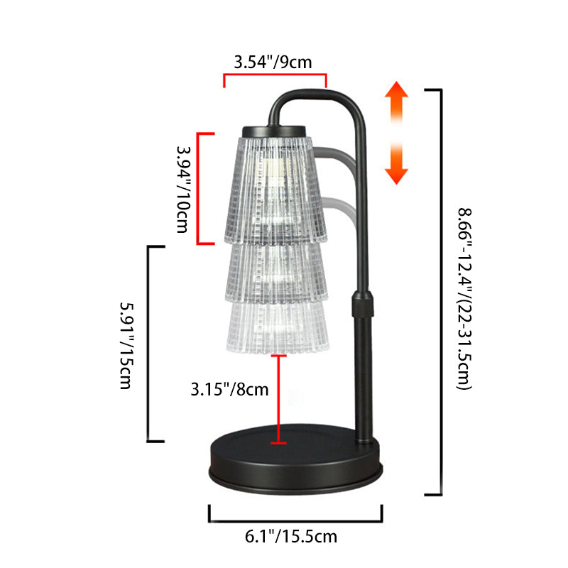 Moderne Einfachheit Eisen Glas Zylinderschirm 1-Licht Schmelzendes Wachs Tischlampe für Schlafzimmer 