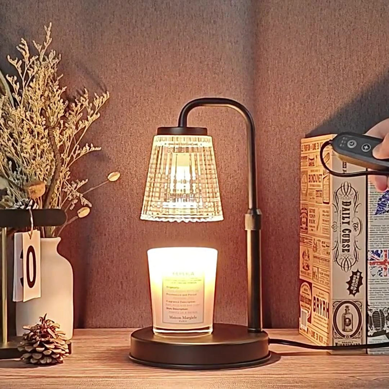 Moderne Einfachheit Eisen Glas Zylinderschirm 1-Licht Schmelzendes Wachs Tischlampe für Schlafzimmer 