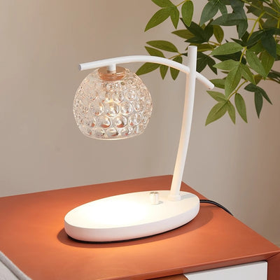 Lámpara de mesa de cera derretida de 1 luz con pantalla de globo de vidrio para barco de simplicidad contemporánea para dormitorio 