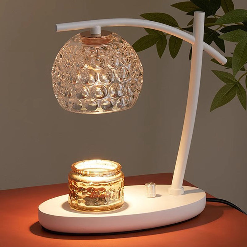 Lámpara de mesa de cera derretida de 1 luz con pantalla de globo de vidrio para barco de simplicidad contemporánea para dormitorio 