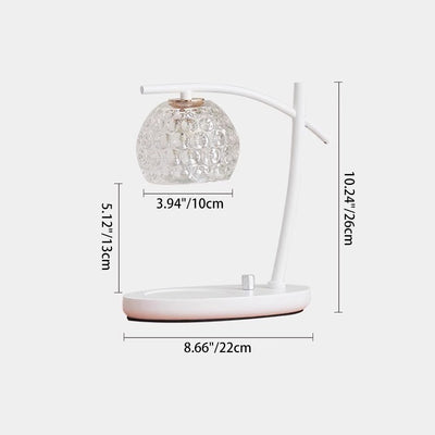 Lámpara de mesa de cera derretida de 1 luz con pantalla de globo de vidrio para barco de simplicidad contemporánea para dormitorio 