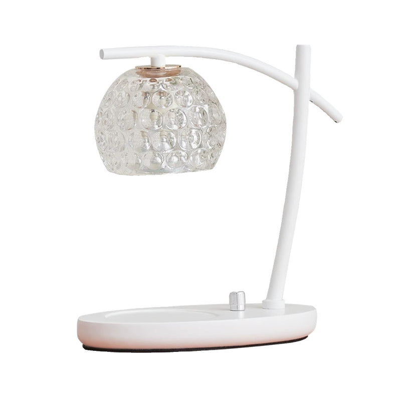 Lámpara de mesa de cera derretida de 1 luz con pantalla de globo de vidrio para barco de simplicidad contemporánea para dormitorio 