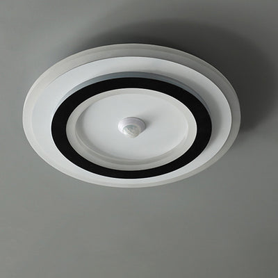Moderno Minimalista Geometría Cuadrado Hierro Acrílico LED Luz de Techo Montada al Ras Para Sala de Estar 