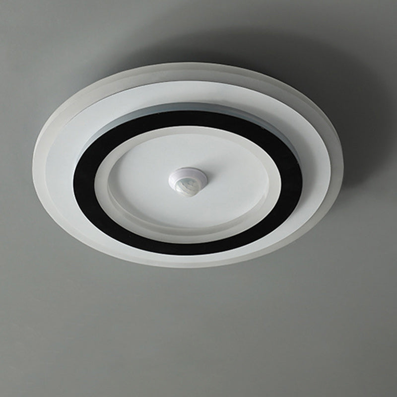 Moderno Minimalista Geometría Cuadrado Hierro Acrílico LED Luz de Techo Montada al Ras Para Sala de Estar 