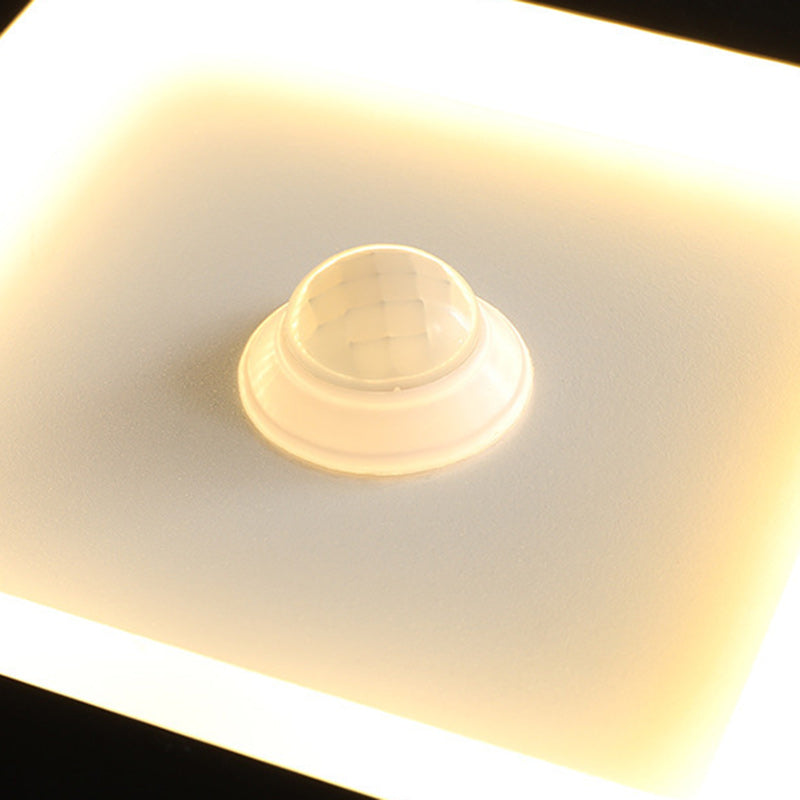 Moderno Minimalista Geometría Cuadrado Hierro Acrílico LED Luz de Techo Montada al Ras Para Sala de Estar 