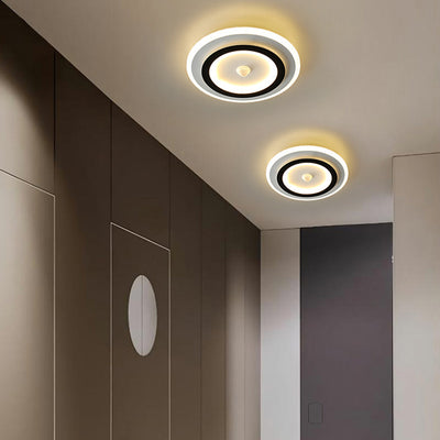 Moderno Minimalista Geometría Cuadrado Hierro Acrílico LED Luz de Techo Montada al Ras Para Sala de Estar 