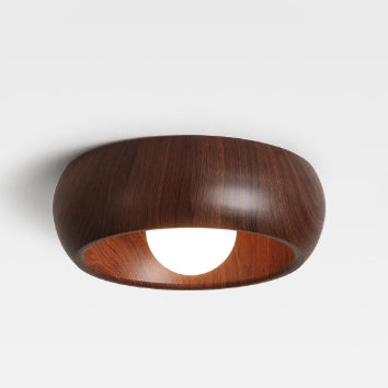 Contemporary Scandinavian Iron Glass Round Shade 1-Light Flush Mount Ceiling Light For Living Room