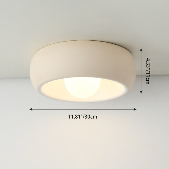 Contemporary Scandinavian Iron Glass Round Shade 1-Light Flush Mount Ceiling Light For Living Room