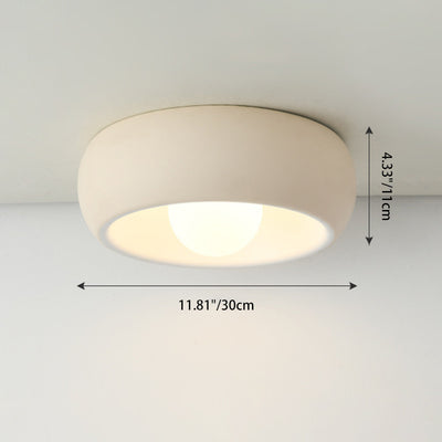 Contemporary Scandinavian Iron Glass Round Shade 1-Light Flush Mount Ceiling Light For Living Room