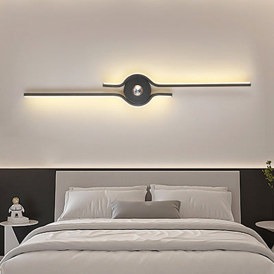 Moderne minimalistische Aluminium-Eisen-Langstreifen-LED-Wandleuchte für das Wohnzimmer 