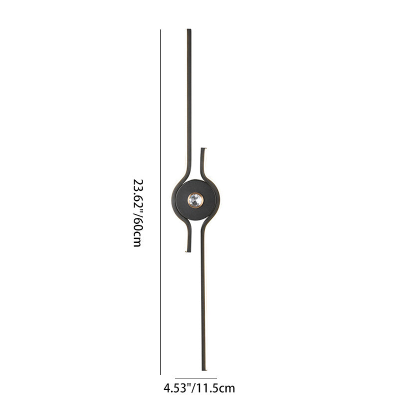 Modern Minimalist Aluminum Iron Long Strip LED Wall Sconce Lamp For Living Room