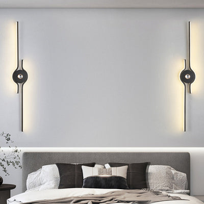 Moderne minimalistische Aluminium-Eisen-Langstreifen-LED-Wandleuchte für das Wohnzimmer 