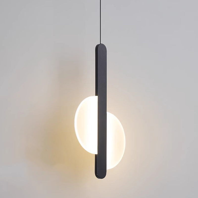 Zeitgenössische skandinavische geometrische Kreis-Acryl-Eisen-LED-Pendelleuchte für das Schlafzimmer 
