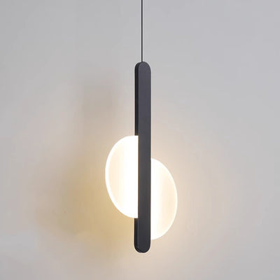 Contemporary Scandinavian Geometric Circle Acrylic Iron LED Pendant Light For Bedroom