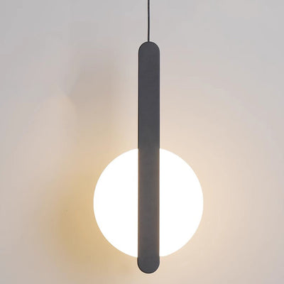 Contemporary Scandinavian Geometric Circle Acrylic Iron LED Pendant Light For Bedroom