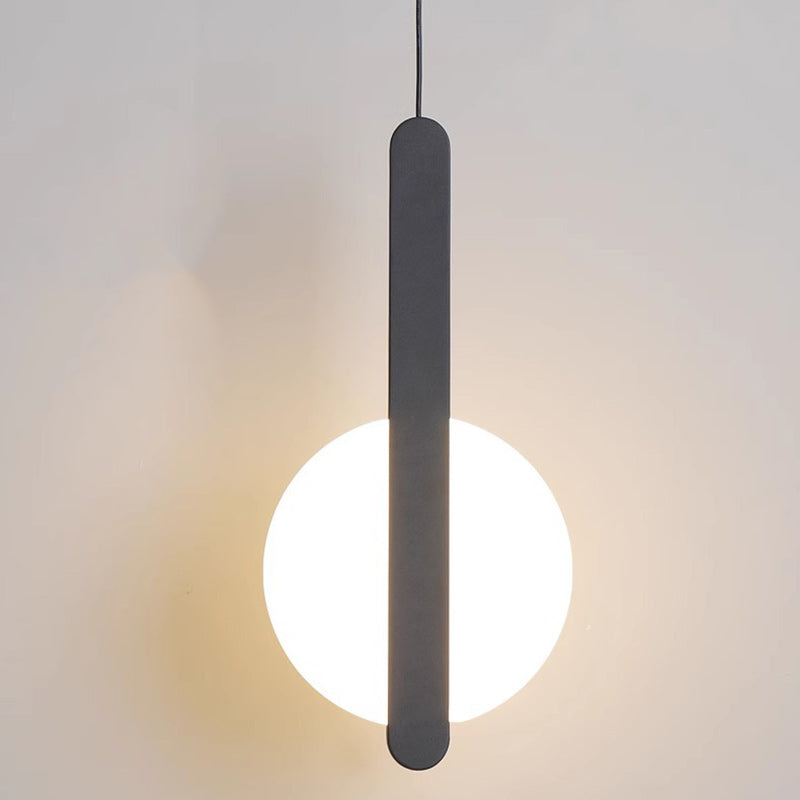Contemporary Scandinavian Geometric Circle Acrylic Iron LED Pendant Light For Bedroom