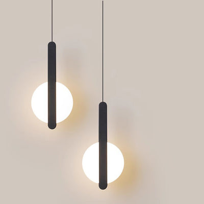 Contemporary Scandinavian Geometric Circle Acrylic Iron LED Pendant Light For Bedroom