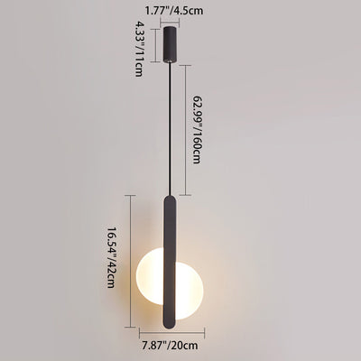 Contemporary Scandinavian Geometric Circle Acrylic Iron LED Pendant Light For Bedroom