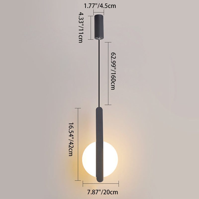 Contemporary Scandinavian Geometric Circle Acrylic Iron LED Pendant Light For Bedroom