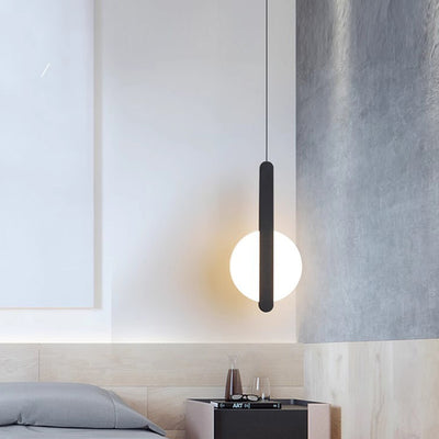 Contemporary Scandinavian Geometric Circle Acrylic Iron LED Pendant Light For Bedroom