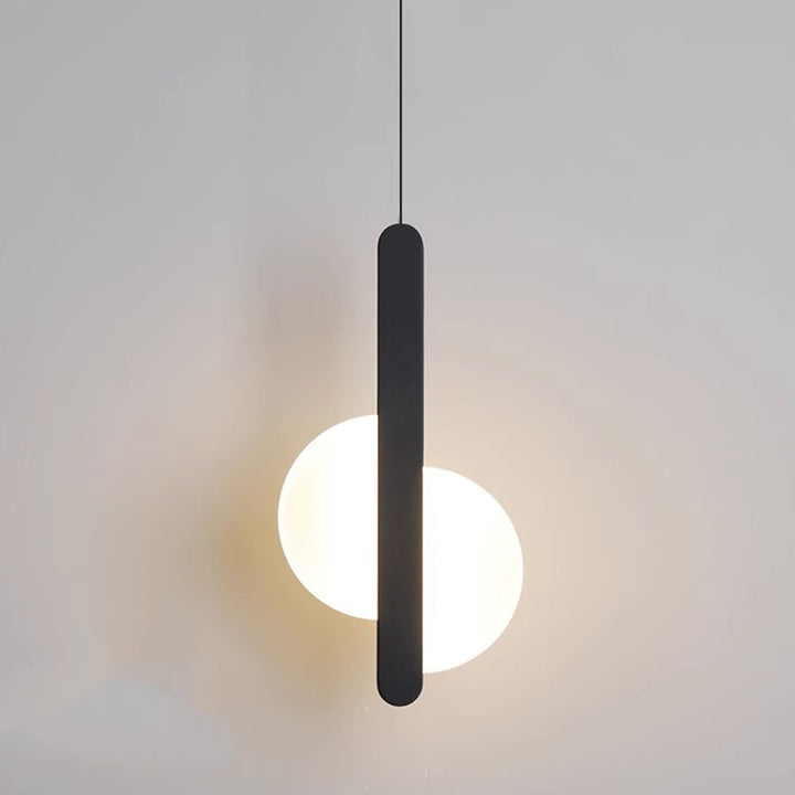 Zeitgenössische skandinavische geometrische Kreis-Acryl-Eisen-LED-Pendelleuchte für das Schlafzimmer 