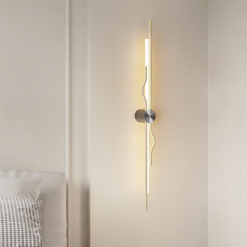 مصباح حائط LED من الحديد والأكريليك المموج بتصميم حديث وبسيط لغرفة المعيشة 