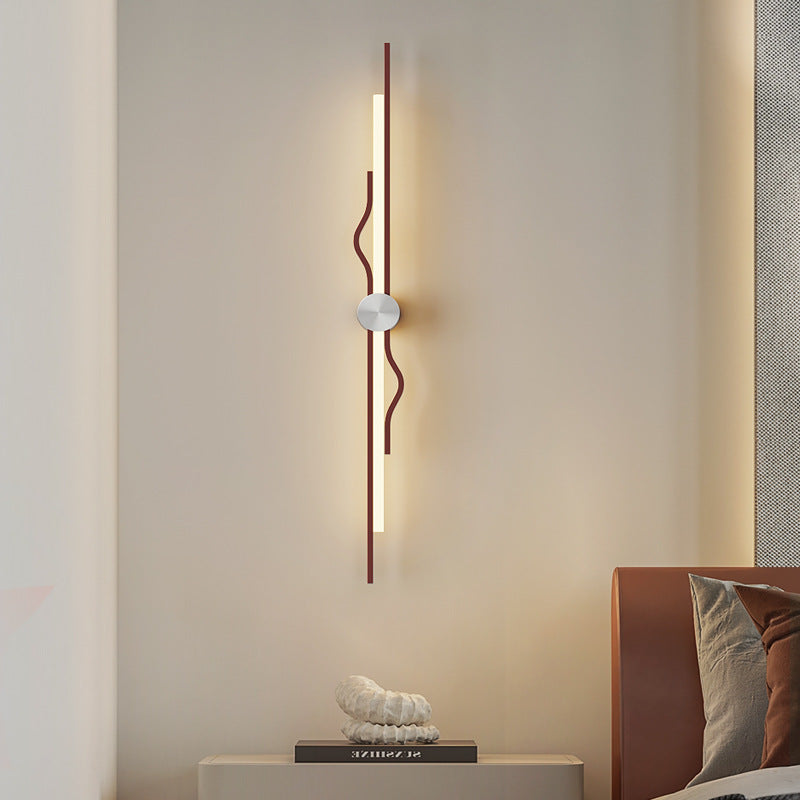 مصباح حائط LED من الحديد والأكريليك المموج بتصميم حديث وبسيط لغرفة المعيشة 