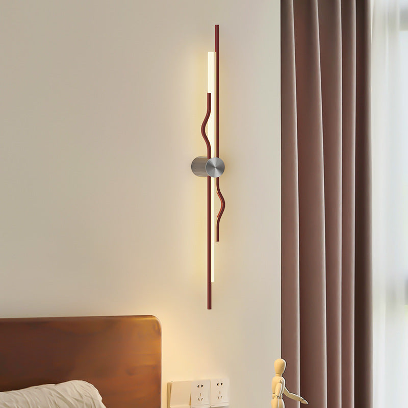 مصباح حائط LED من الحديد والأكريليك المموج بتصميم حديث وبسيط لغرفة المعيشة 