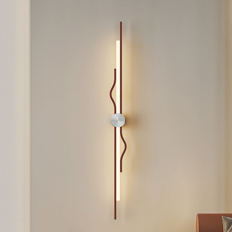 Modern Minimalist Corrugated Acrylic Iron LED Wall Sconce Lamp For Living Room