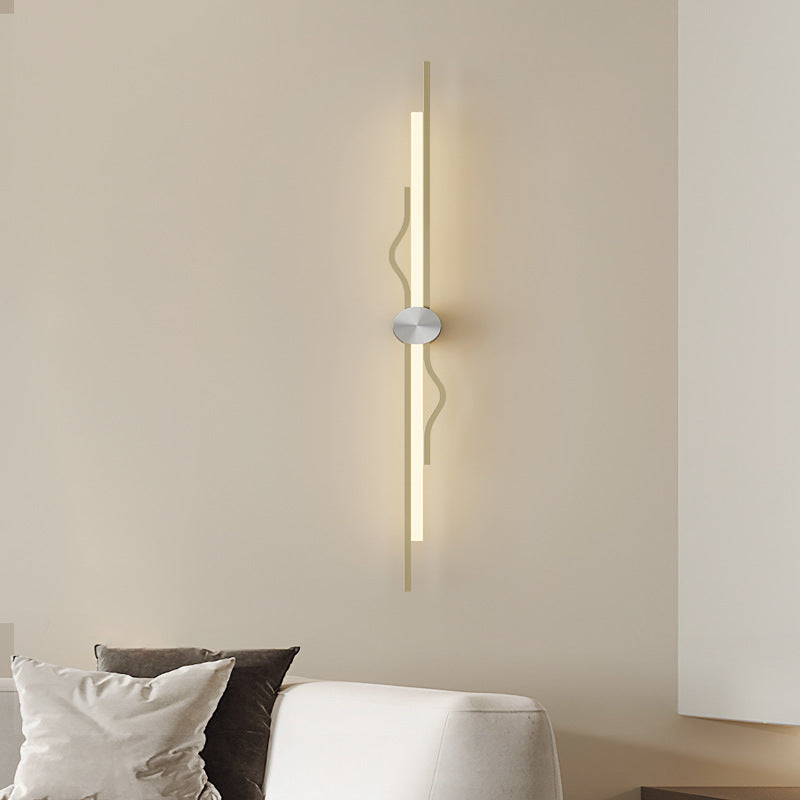 Modern Minimalist Corrugated Acrylic Iron LED Wall Sconce Lamp For Living Room