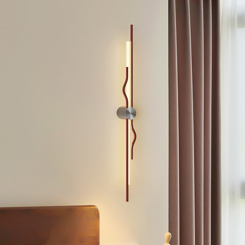 Modern Minimalist Corrugated Acrylic Iron LED Wall Sconce Lamp For Living Room