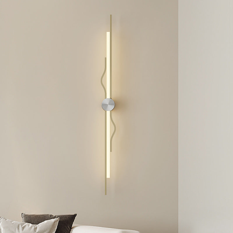 مصباح حائط LED من الحديد والأكريليك المموج بتصميم حديث وبسيط لغرفة المعيشة 