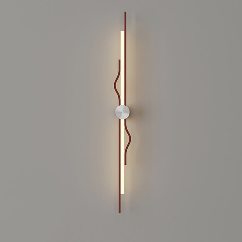 Modern Minimalist Corrugated Acrylic Iron LED Wall Sconce Lamp For Living Room