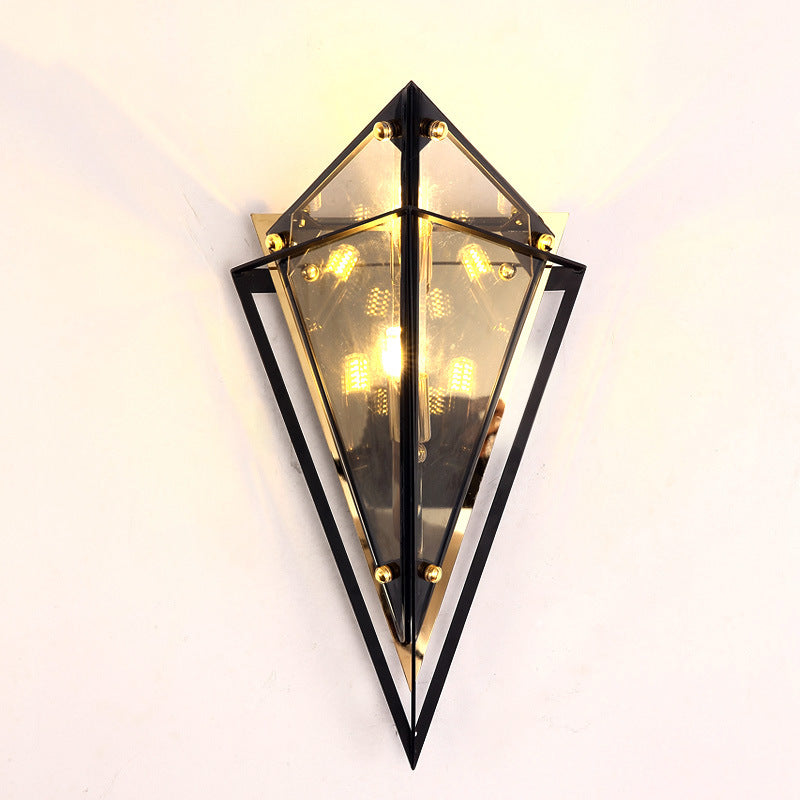 Applique murale 1 lumière en verre à matériel rhombique créatif contemporain pour chambre 