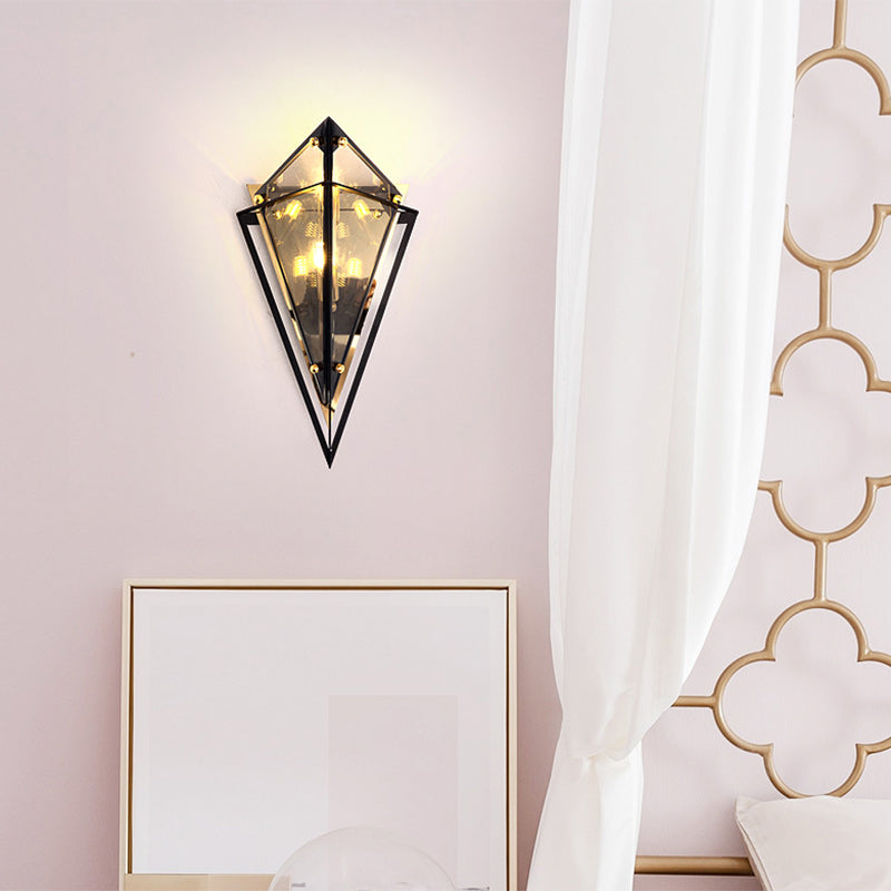 Applique murale 1 lumière en verre à matériel rhombique créatif contemporain pour chambre 