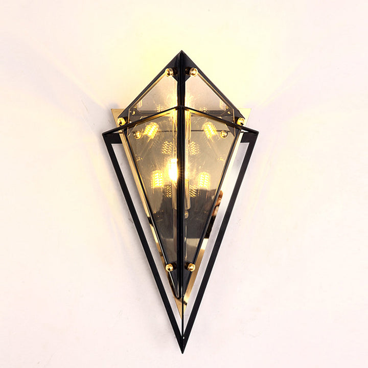 Applique murale 1 lumière en verre à matériel rhombique créatif contemporain pour chambre 