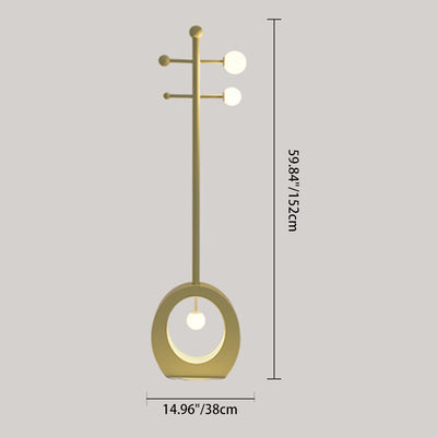 Lampadaire contemporain nordique coloré en forme de pain de sucre rond en fer et verre avec 1 lumière pour salon 