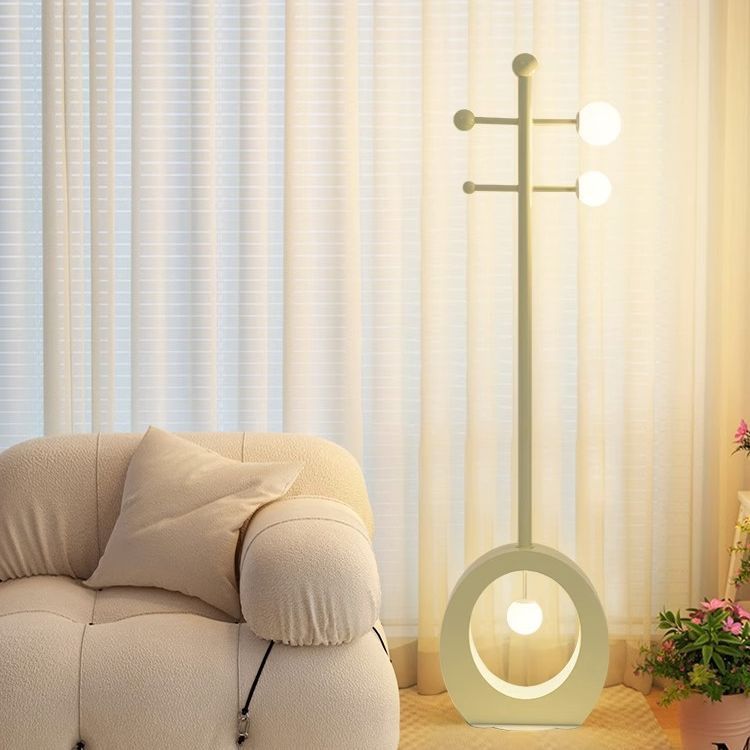 Lampadaire contemporain nordique coloré en forme de pain de sucre rond en fer et verre avec 1 lumière pour salon 
