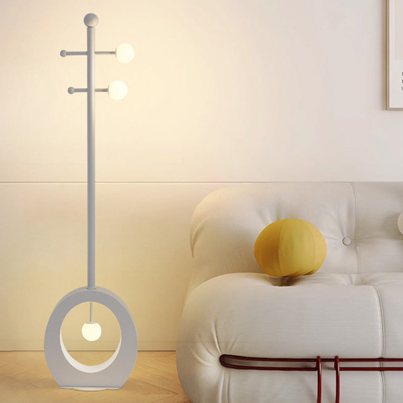 Lampadaire contemporain nordique coloré en forme de pain de sucre rond en fer et verre avec 1 lumière pour salon 