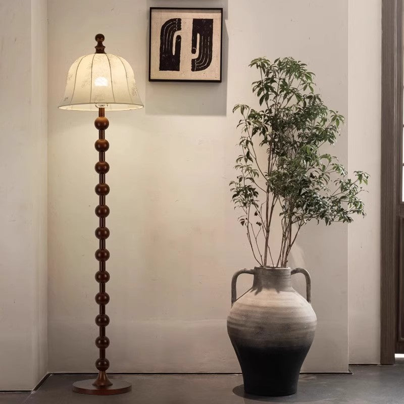Traditionelle japanische Zylinder-Stehlampe mit Rattan-Flechtwerk und einem Licht für das Wohnzimmer 