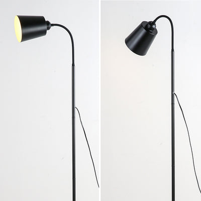 Contemporary Nordic Cylinder Iron Shade Arc Rod 1-Light Standing Floor Lamp For Living Room