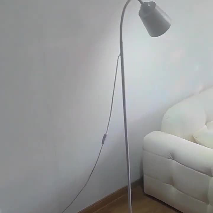 Contemporary Nordic Cylinder Iron Shade Arc Rod 1-Light Standing Floor Lamp For Living Room
