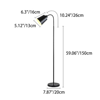 Contemporary Nordic Cylinder Iron Shade Arc Rod 1-Light Standing Floor Lamp For Living Room
