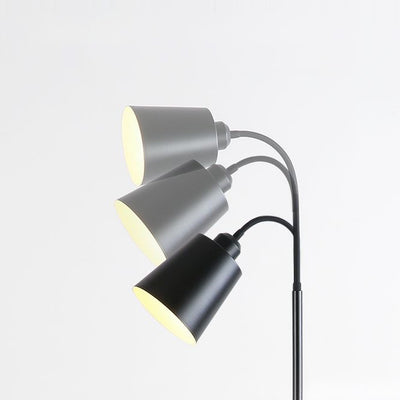 Contemporary Nordic Cylinder Iron Shade Arc Rod 1-Light Standing Floor Lamp For Living Room