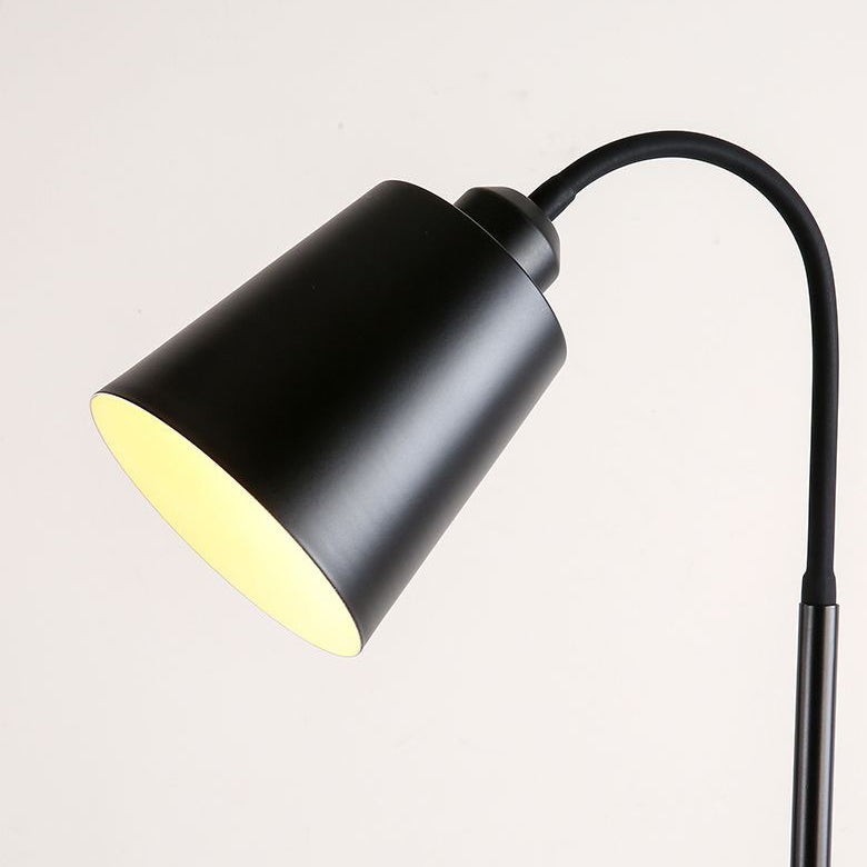 Contemporary Nordic Cylinder Iron Shade Arc Rod 1-Light Standing Floor Lamp For Living Room