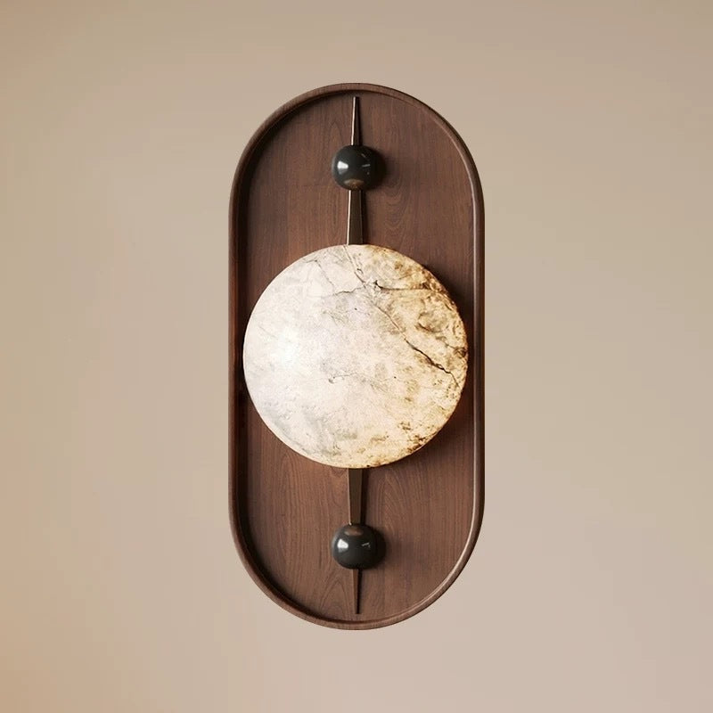 Applique murale 1 lumière avec abat-jour sphérique en marbre ovale en fer traditionnel français pour salon 