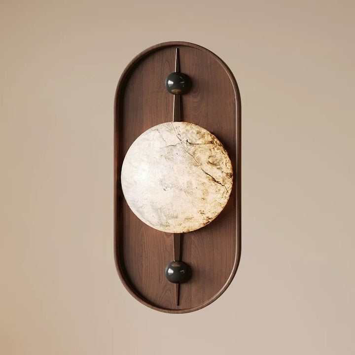 Applique murale 1 lumière avec abat-jour sphérique en marbre ovale en fer traditionnel français pour salon 