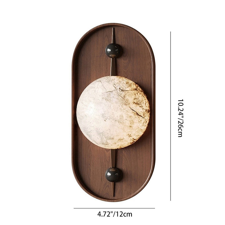 Applique murale 1 lumière avec abat-jour sphérique en marbre ovale en fer traditionnel français pour salon 