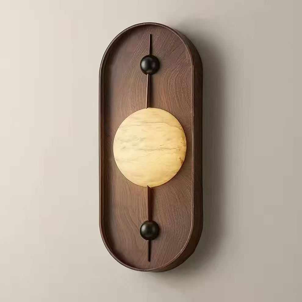 Applique murale 1 lumière avec abat-jour sphérique en marbre ovale en fer traditionnel français pour salon 